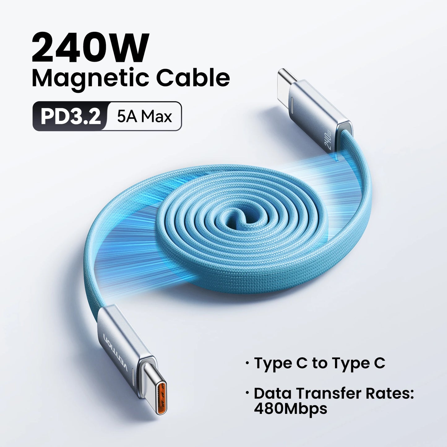 Vention 240W Magnetic USB-C Cable
