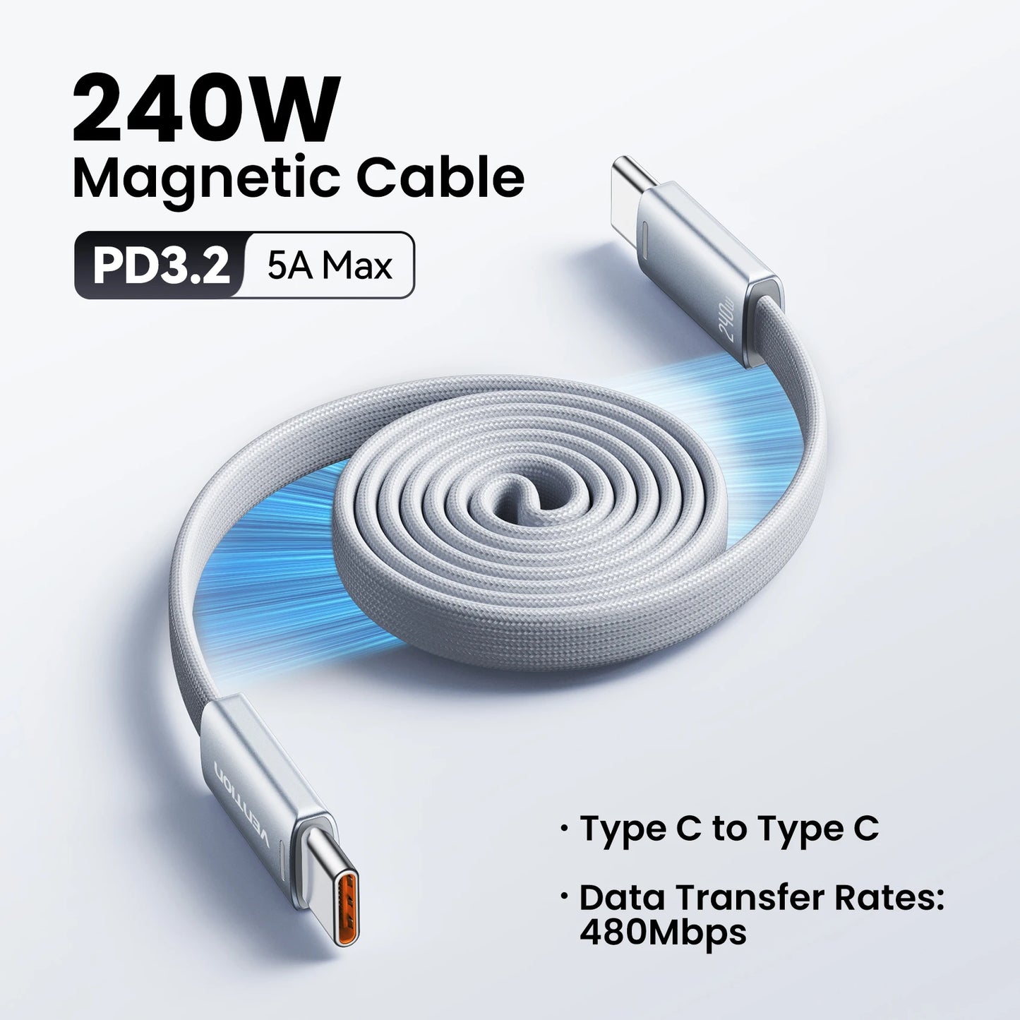 Vention 240W Magnetic USB-C Cable