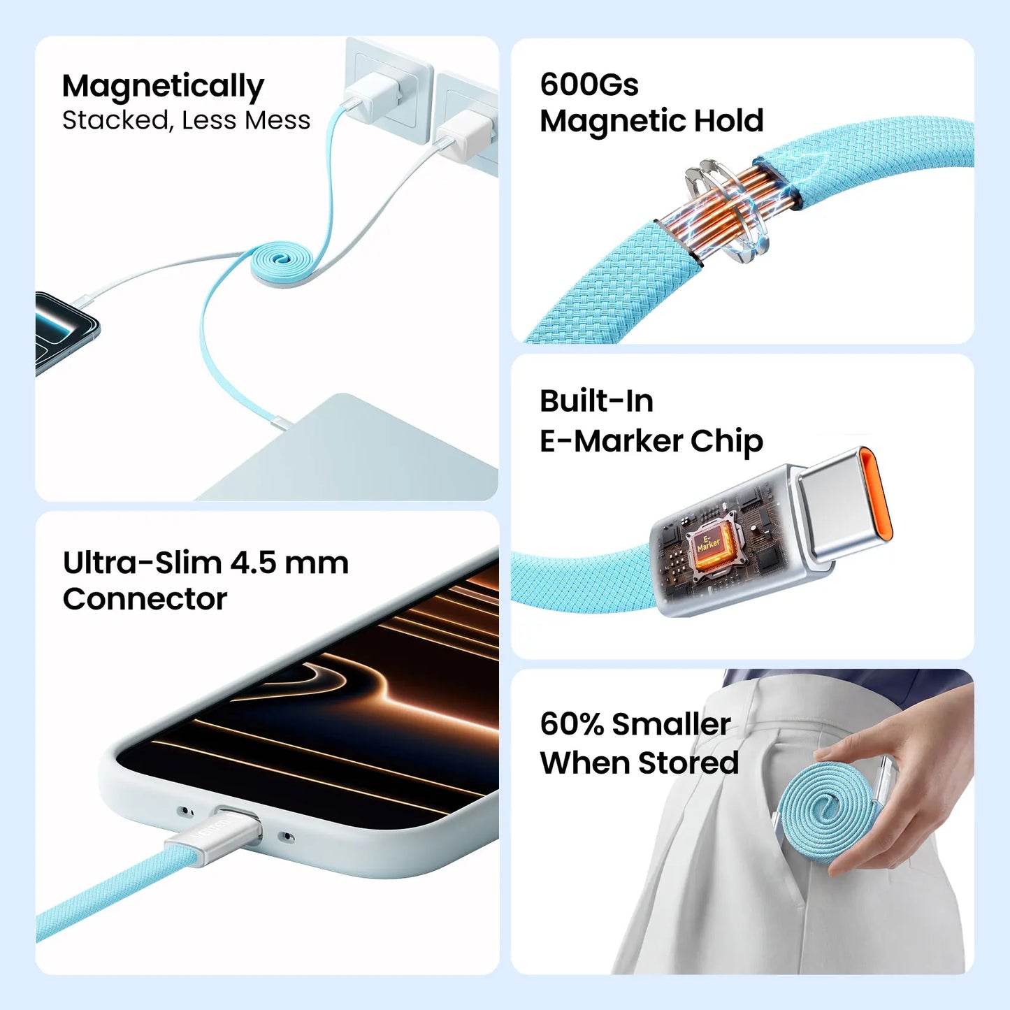 Vention 240W Magnetic USB-C Cable