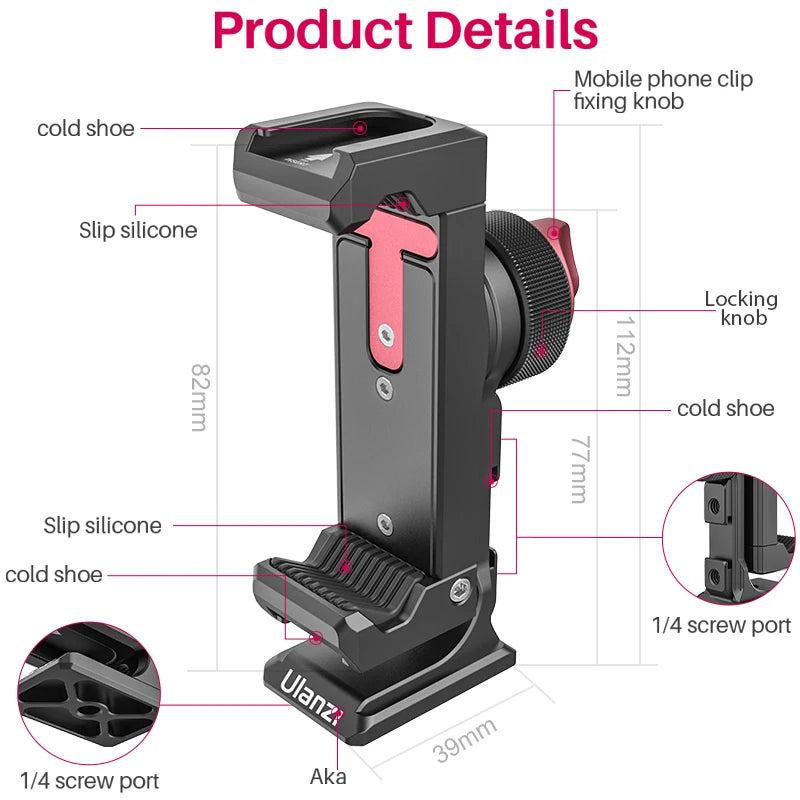 Ulanzi ST-27 Metal Phone Tripod Mount