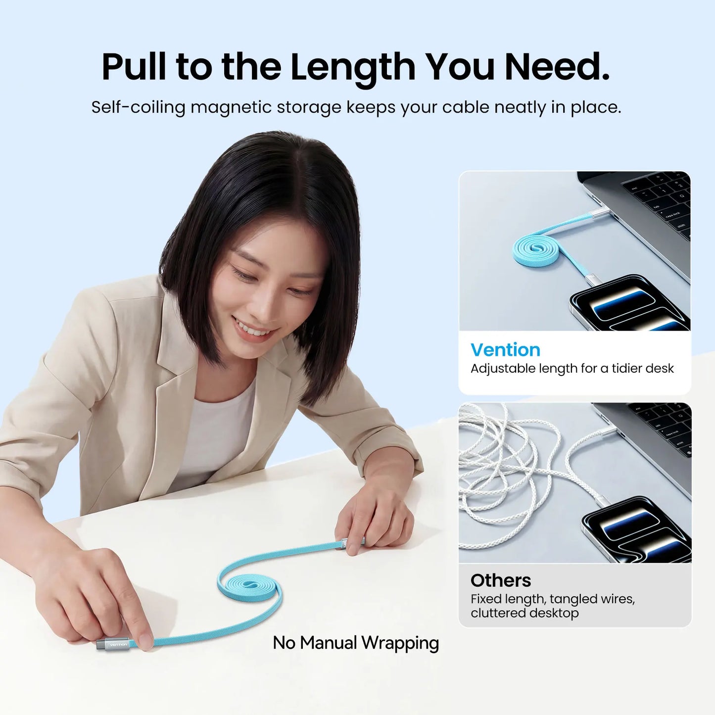 Vention 240W Magnetic USB-C Cable