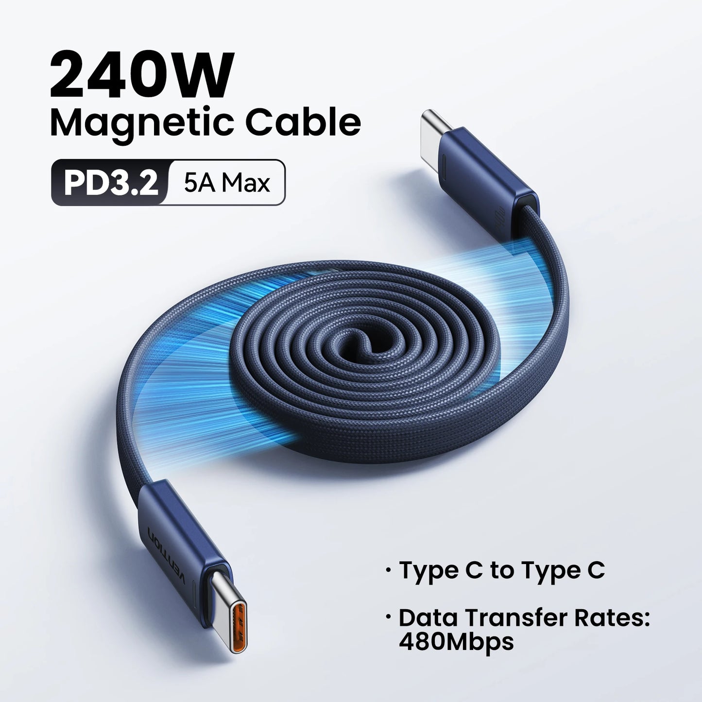 Vention 240W Magnetic USB-C Cable